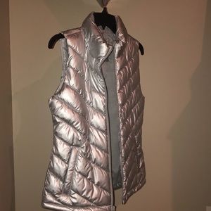 A silver chevron vest